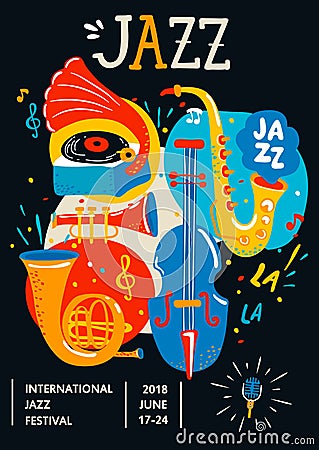 Poster for Jazz. Vector Illustration