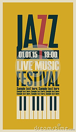 Poster for the jazz festival Vector Illustration
