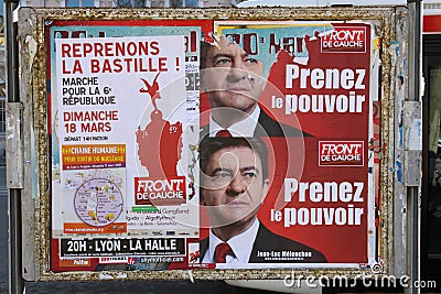 Poster of Jean-Luc Melenchon Editorial Stock Photo