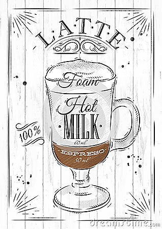 Poster latte Vector Illustration