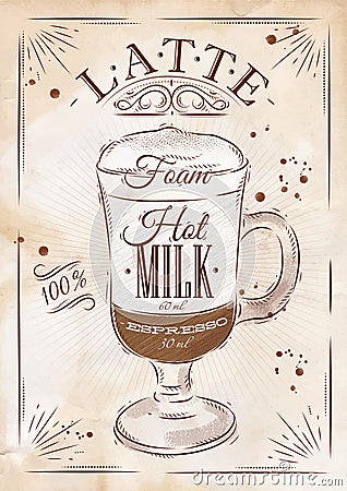 Poster latte kraft Stock Photo