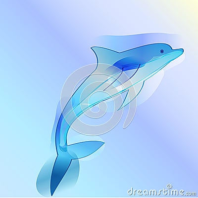 Poster with a leaping dolphin Vector Illustration