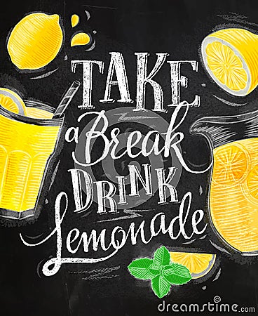 Poster lemonade chalk Vector Illustration