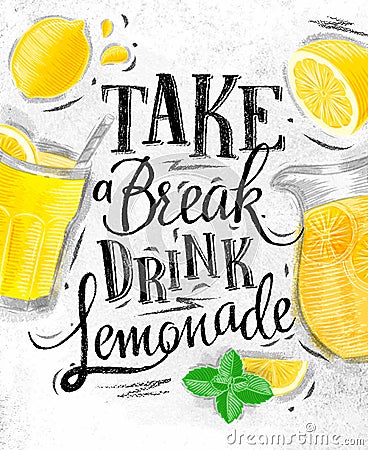 Poster lemonade coal Vector Illustration
