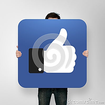 Poster with like icon Stock Photo