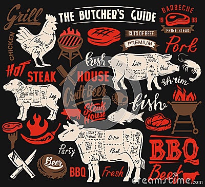 Poster meat steak Vector Illustration