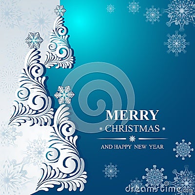 Poster Merry Christmas and Happy New Year Vector Illustration