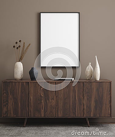 Poster mockup in modern interior background Stock Photo