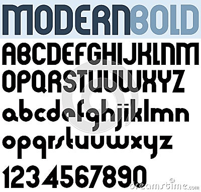 Poster modern bold black font and numbers. Vector Illustration
