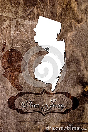 Poster New Jersey state map outline Stock Photo
