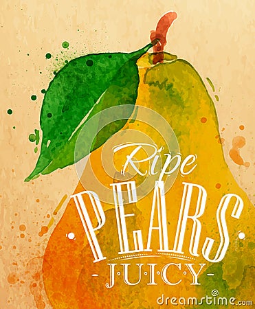 Poster pear Vector Illustration