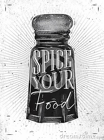 Poster pepper castor spice Vector Illustration