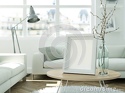 Poster product design styled mockup in interior Scene Stock Photo