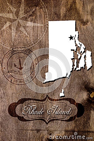 Poster Rhode Island state map outline Stock Photo