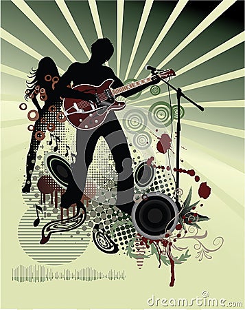 Poster,rock festival band Vector Illustration