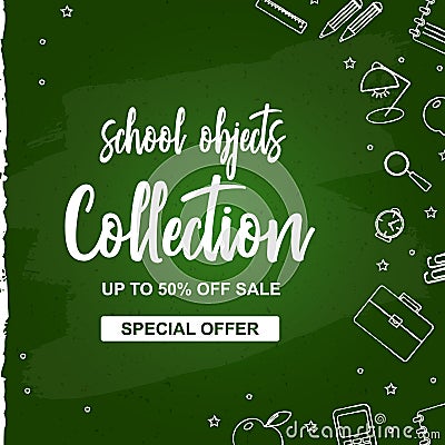 Poster Sale school collection Vector Illustration