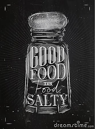 Poster salty food chalk Vector Illustration