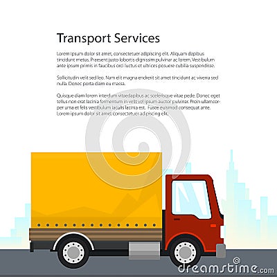 Poster Shipping and Freight of Goods Vector Illustration