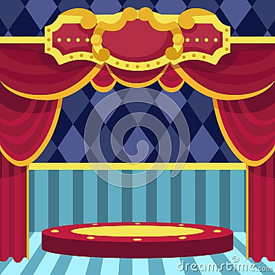 Poster for the show. circus. theater. scene. vector cartoon illustration. Cartoon Illustration