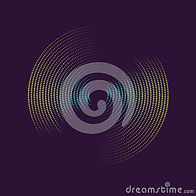 Poster of the sound wave. Vector illustration on dark background Vector Illustration