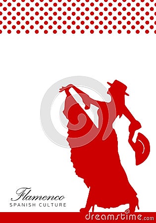 Poster with spanish woman illustration. Flamenco Vector Illustration