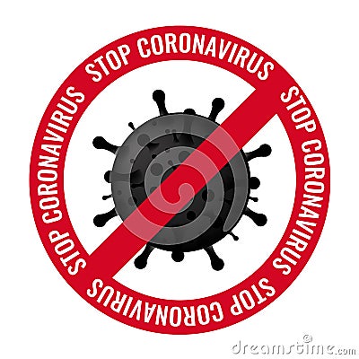 Poster Stop Coronavirus With Text Vector Illustration