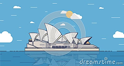 Poster with Sydney, Australia city landmark Vector Illustration