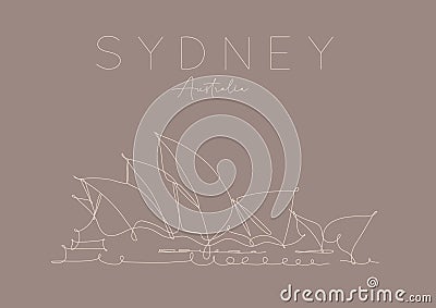 Poster Sydney Opera House brown Vector Illustration