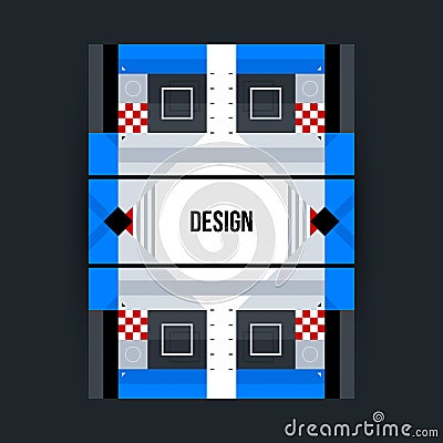 Poster template with futuristic geometric elements Vector Illustration