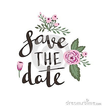 Poster template - save the date. Wedding, marriage, save the date, Valentine's day. Vector Illustration