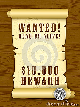Poster Wanted dead or alive Vector Illustration