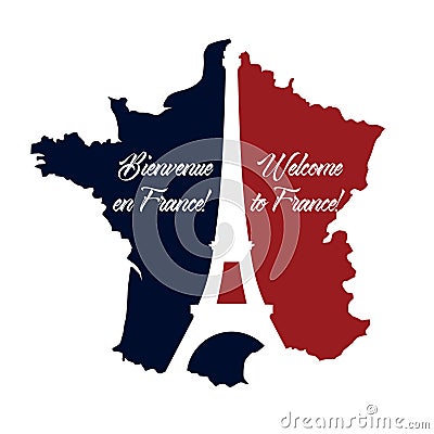 Poster Welcome to France Stock Photo