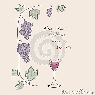 Poster wine and grape Stock Photo