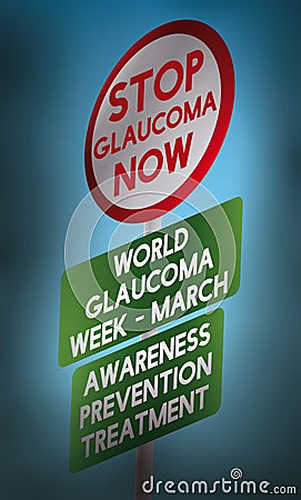 Stop Signal with Precepts for Glaucoma Day, Vector Illustration Vector Illustration