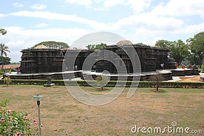 Posterior View of Hoysaleswara Temple Stock Photo