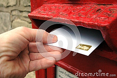 Posting a letter in the UK Stock Photo