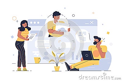 Posting via web application Vector Illustration