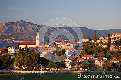 Picturesque scene of village Postira on Brac islan Stock Photo