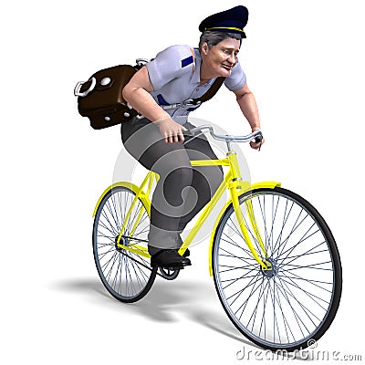 Postman on a bike Stock Photo