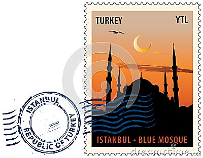 Postmark from Istanbul Vector Illustration