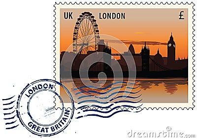 Postmark from London Vector Illustration