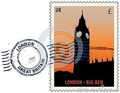 Postmark from London Vector Illustration