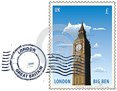 Postmark from London Vector Illustration