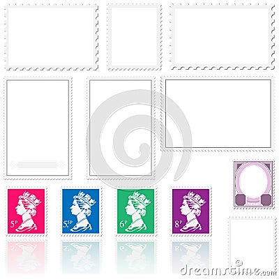 Postmark Template Vector Illustration