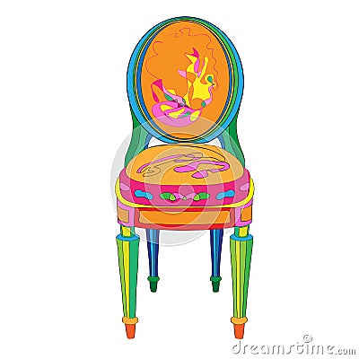 Postmodern Ludovic XVI classical chair Vector Illustration