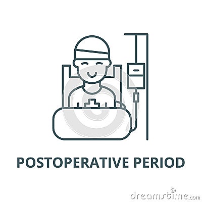 Postoperative period vector line icon, linear concept, outline sign, symbol Vector Illustration