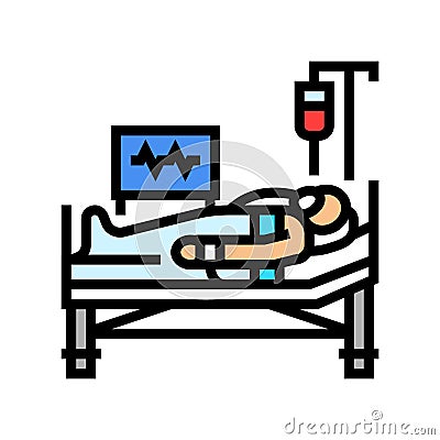 postoperative recovery color icon vector illustration Vector Illustration