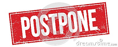 POSTPONE text on red grungy rectangle stamp Stock Photo