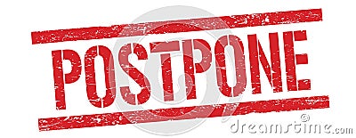 POSTPONE text on red vintage lines stamp Stock Photo