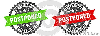 postponed band sign. postponed grunge stamp set Vector Illustration